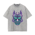 Oni Mask Mecha Graphic Tee-INNBLAC Fashion Apparel