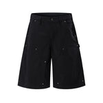 Rivet Detail Baggy Bermuda Cargo Streetwear Denim Pants Shorts