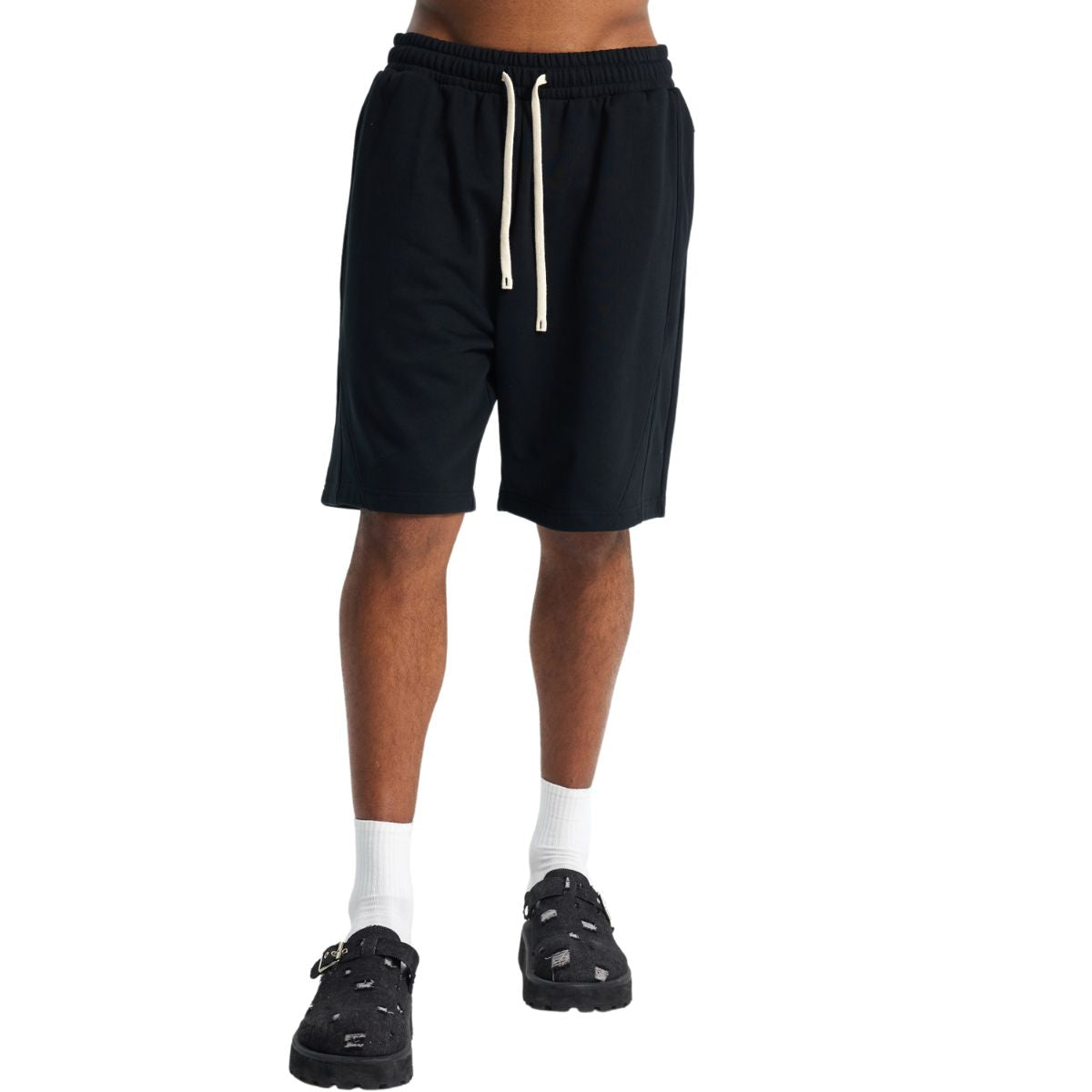 Pantalones cortos de patchwork de color liso