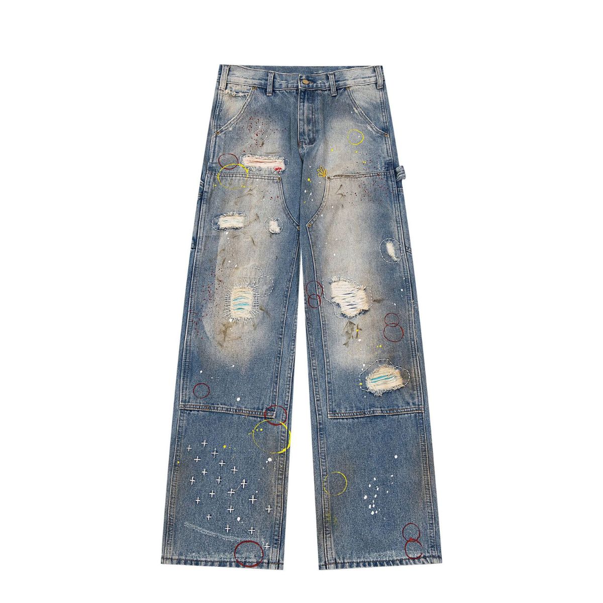 Smoke Rise Paint Splatter Ripped Jeans