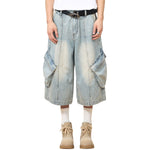 Baggy Cargo Denim Cropped Pants