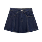 Indigo Denim Mini Flounce Skirt