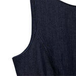Low-Cut Back Ruffle Mini Denim Dress