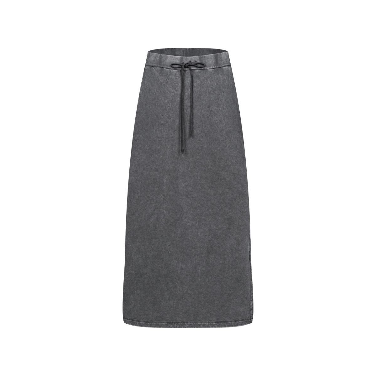 Stone Wash A-Line Maxi Skirt