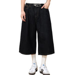 Black Selvedge Denim Cropped Pants