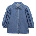 Women's denim lapel casual jacket