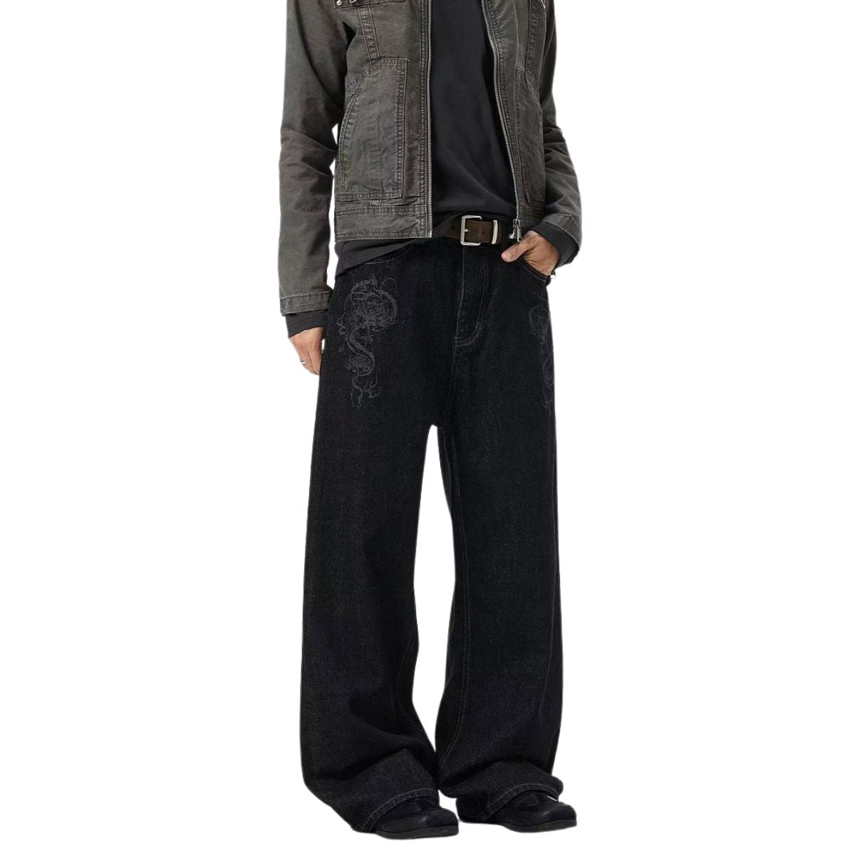 Vintage Black Straight Leg Jeans