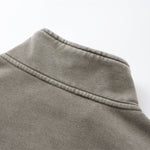 Distressed Wash Comfort Zip Pullover Sweatshirt
