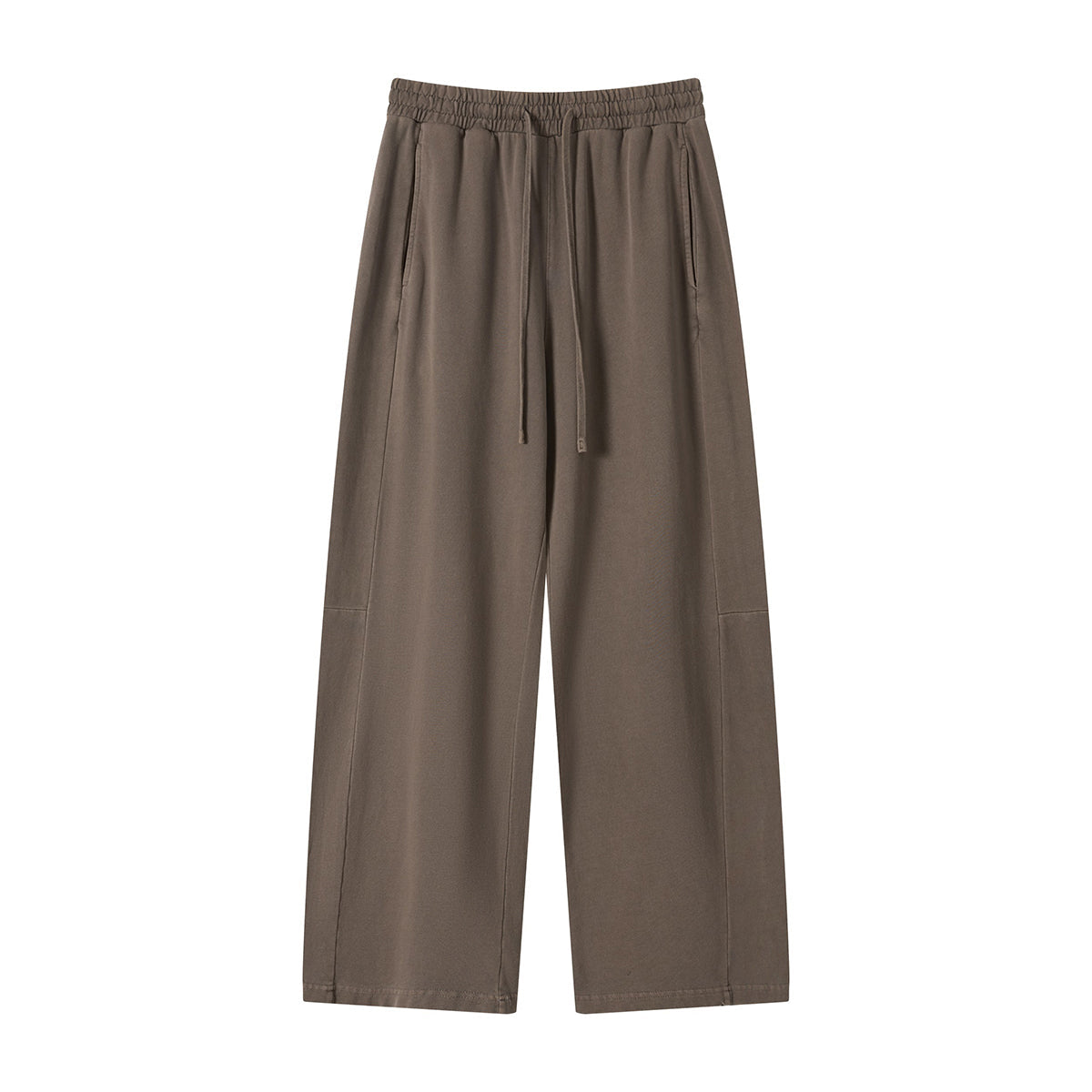 Curved Seam Straight Leg Casual Street Trousers