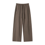 Curved Seam Straight Leg Casual Street Trousers