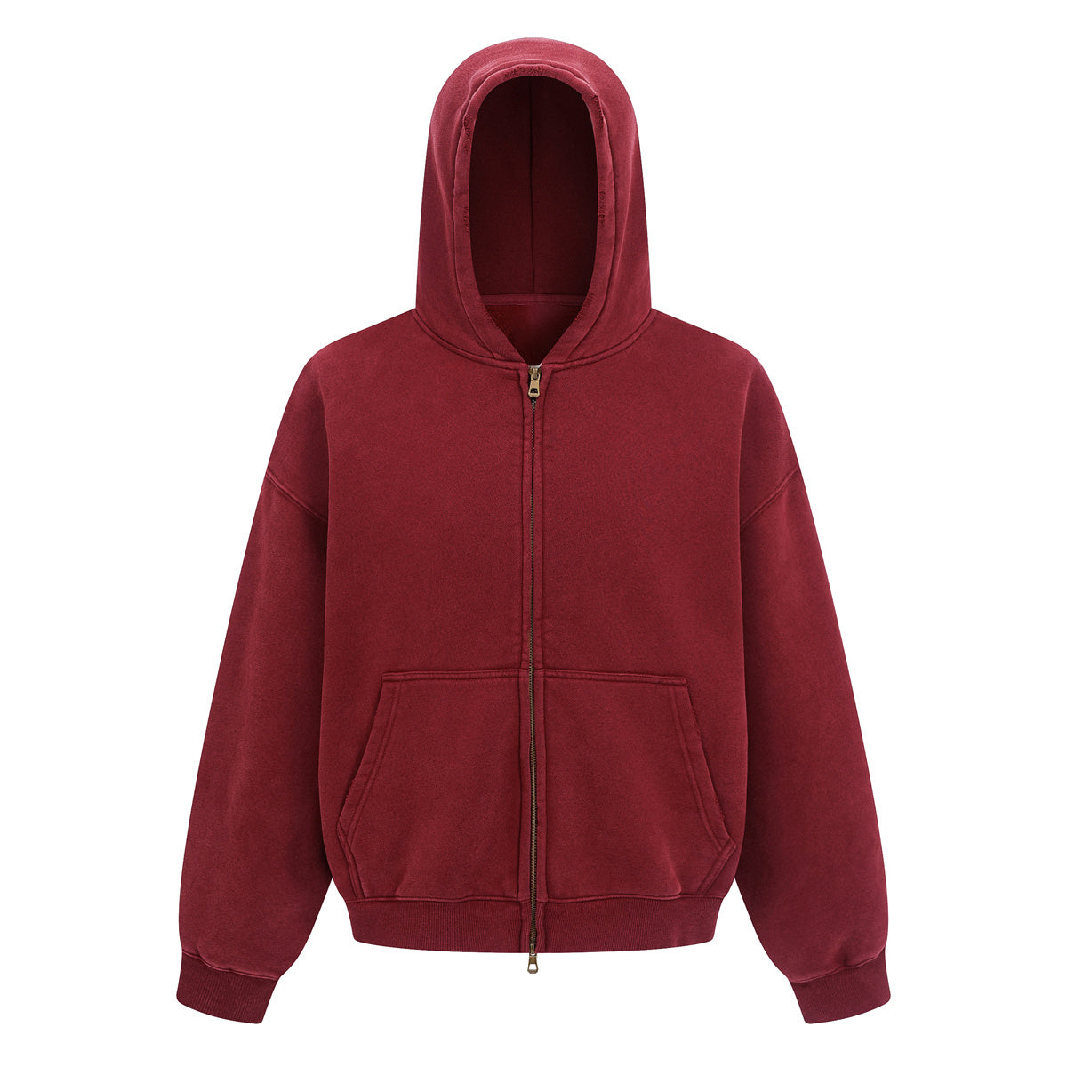 Vintage Oversized Full Zip Kangaroo Pocket Hoodie