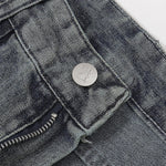 Vintage Wash Wide Leg Denim Jeans