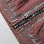 Wax Coated Denim Motorcycle Jacket