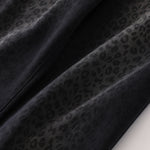Black Wash Leopard-Print Wide-Leg Jeans