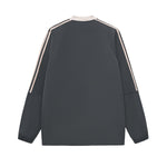 Contrast Stripes Two-Tone V-Neck Sweatshirt