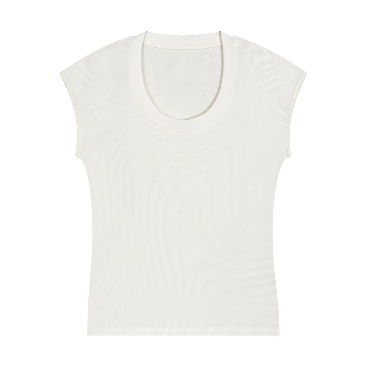 Classic Scoop-Neck Ribbed Sleeveless Top 250gsm