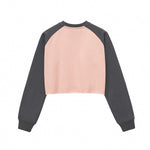 Contrasting Colors Raglan Long-Sleeve Cropped Sweatshirt