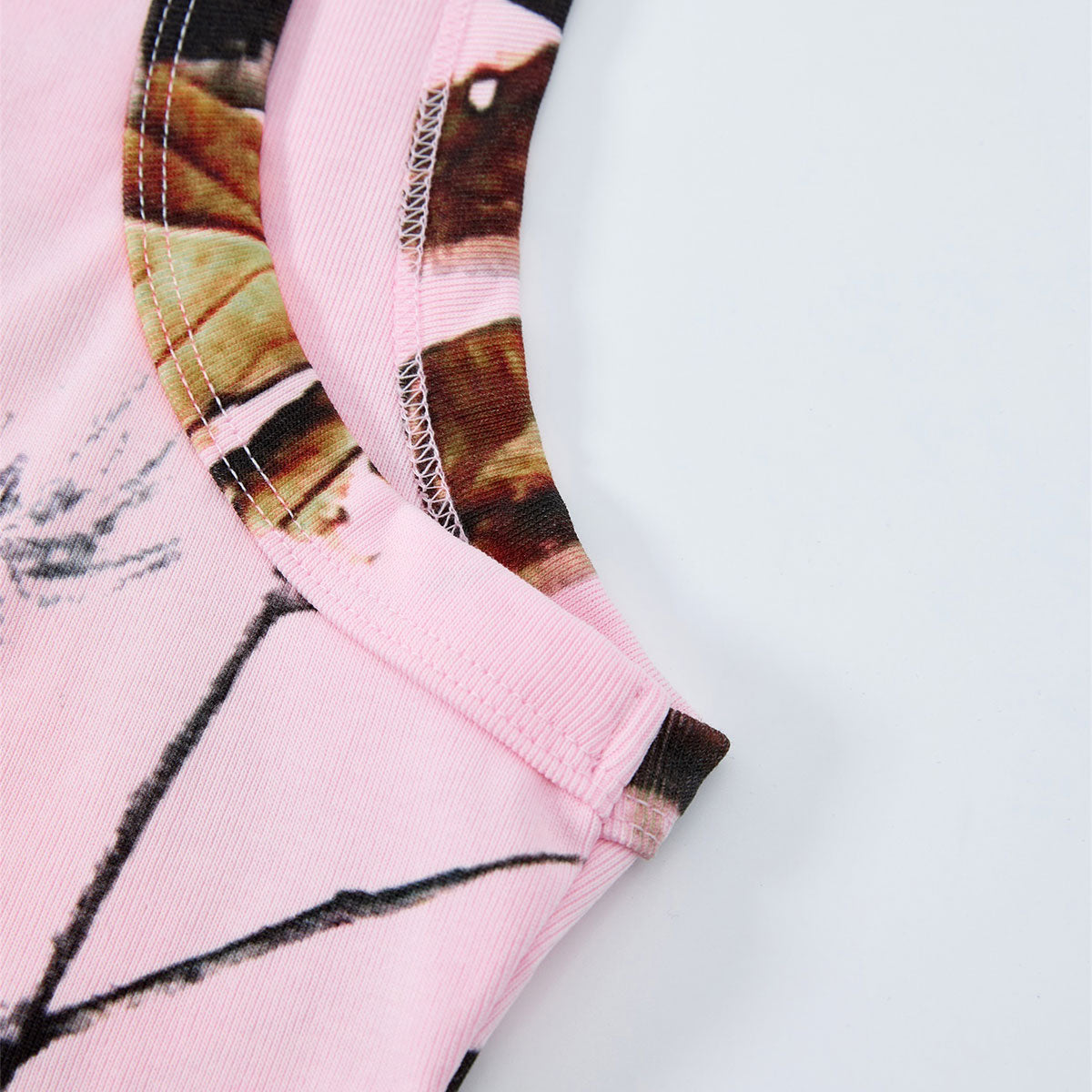 Womens Pink Camo Sleeveless Casual Sport Tank