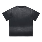 Gradient-Fade Distressed Edge Cotton Tee 260gsm
