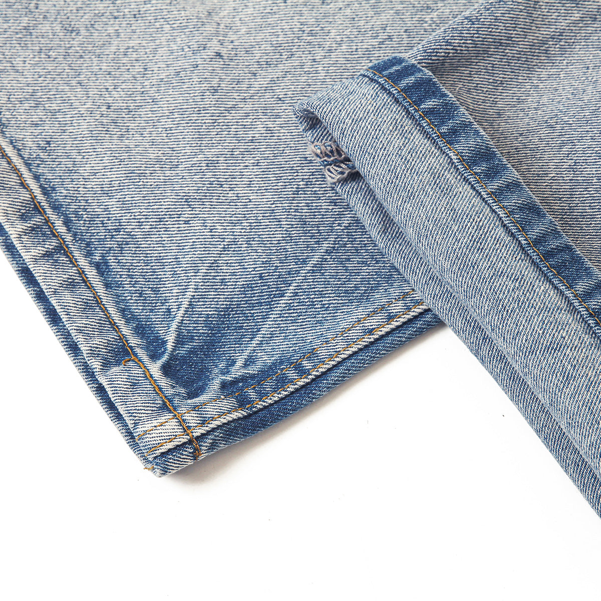 Vintage Wash Faded Wide-Leg Jeans