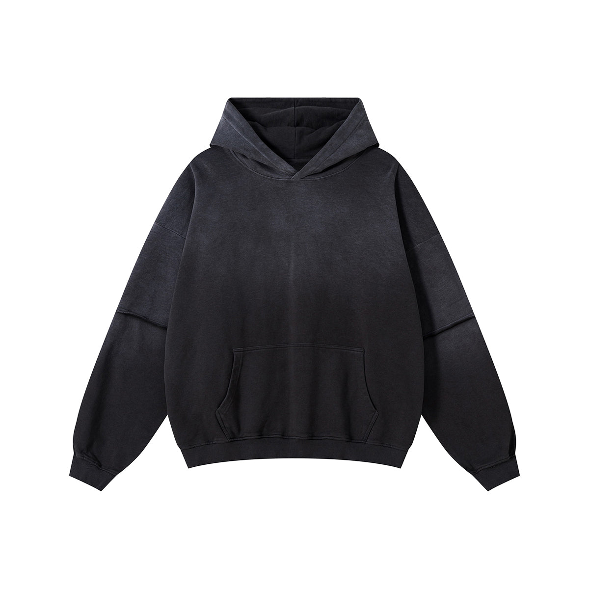 Two-Layer Sleeve Ombre Faded Hoodie