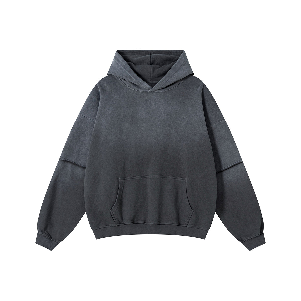 Two-Layer Sleeve Ombre Faded Hoodie