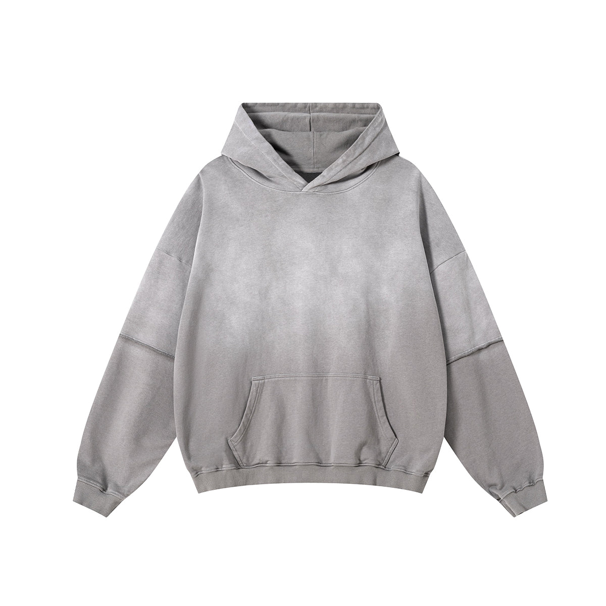 Two-Layer Sleeve Ombre Faded Hoodie