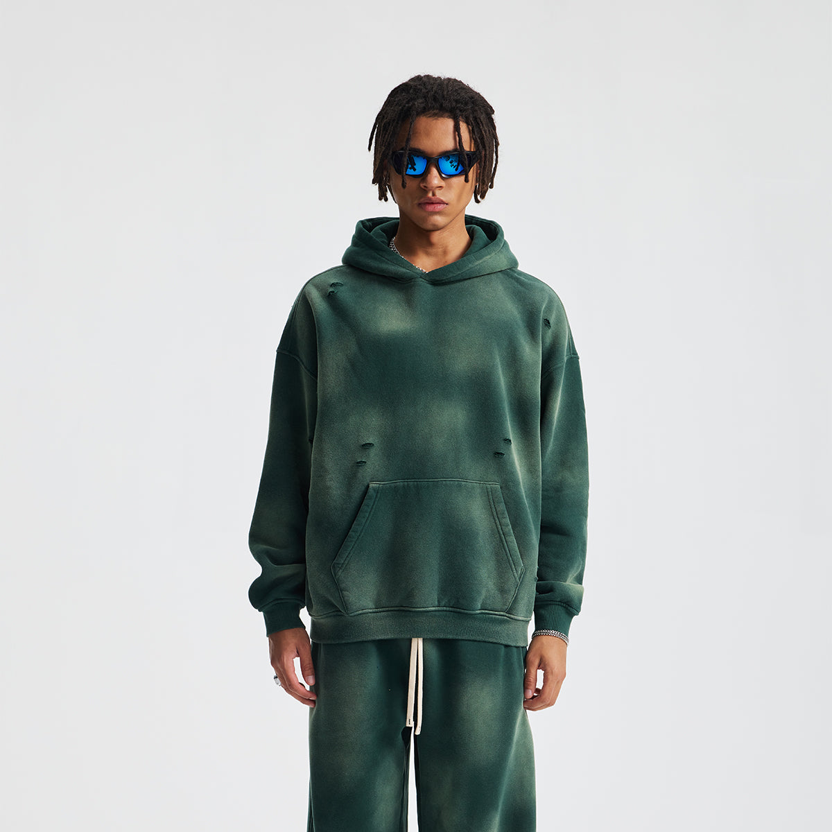 Rips Soft Fleece Lined Distressed Pullover Hoodie