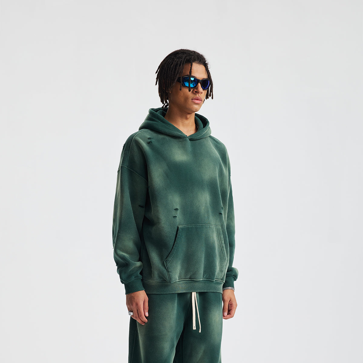 Rips Soft Fleece Lined Distressed Pullover Hoodie