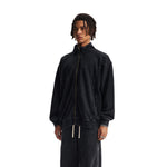 Stand Collar Panel Detail Washed Zip Up Sweatshirt