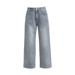 Risen Jeans Straight-Leg Washed Ankle Jeans
