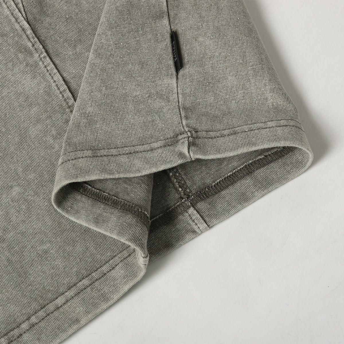 Vintage Washed Distressed Short Sleeve Panel Design Tee