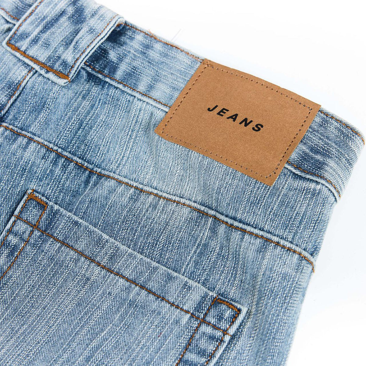 Vintage Slub Embroidered Curved Blade Relaxed Jeans