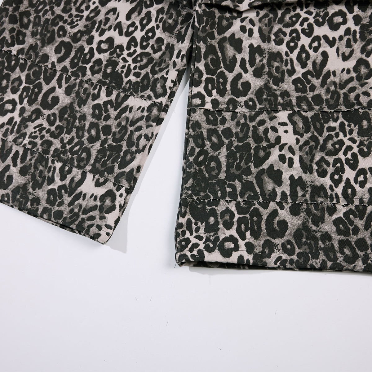 Leopard Print Drawstring Wide-Leg Graphic Pants