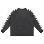 Contrast-Strap Sleeves Cotton Sweatshirt