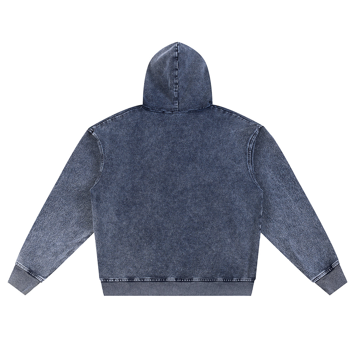 Double Slider Zip Knit Denim Hoodie