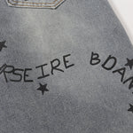 Street Style Graphic Print Relaxed Denim Shorts