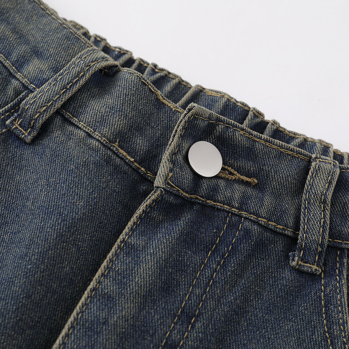 Spider & Web Print Denim Bermuda Shorts