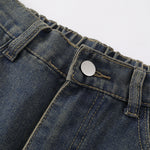 Spider & Web Print Denim Bermuda Shorts