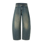 High Waisted Wide Leg Vintage Washed Casual Jeans