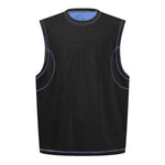 Contrast Stitching Sleeveless Crew Neck Casual Sport Tee