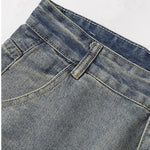 Classic Mid Waist Straight Leg Denim Shorts