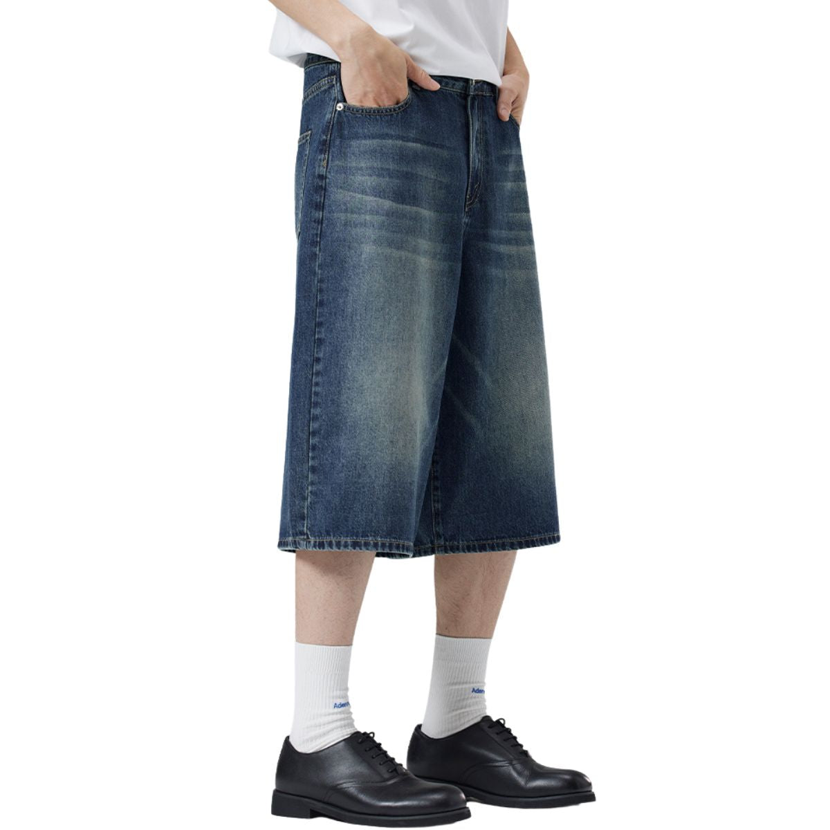 Baggy Bermuda Washed Denim Shorts