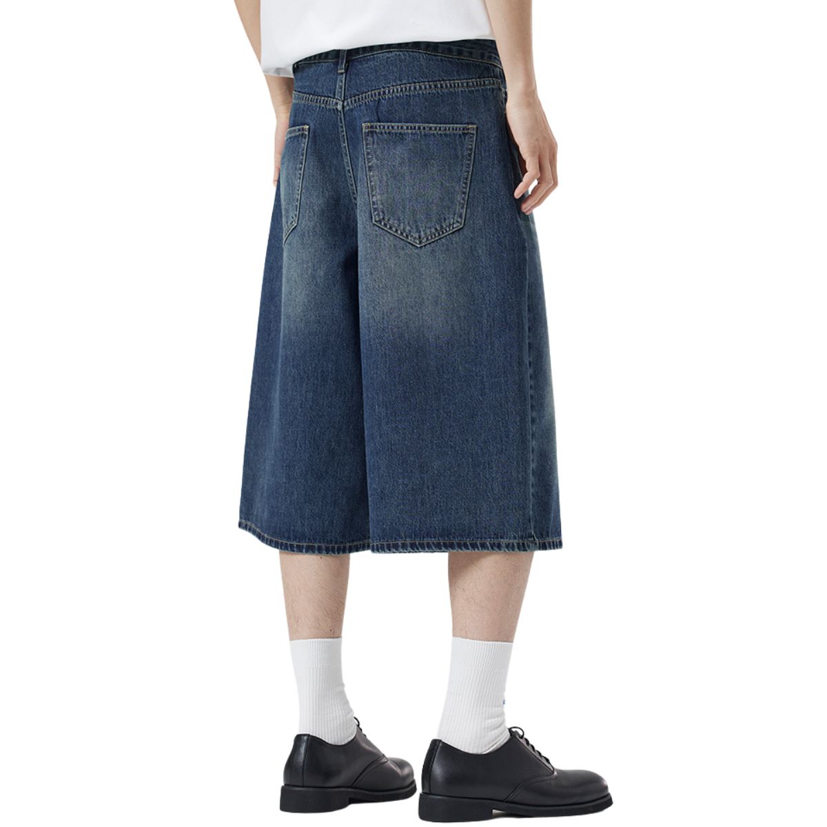 Baggy Bermuda Washed Denim Shorts