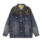 Leopard Patchwork Denim Trucker Jacket