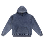 Knit Denim Kangaroo Pocket Hoodie