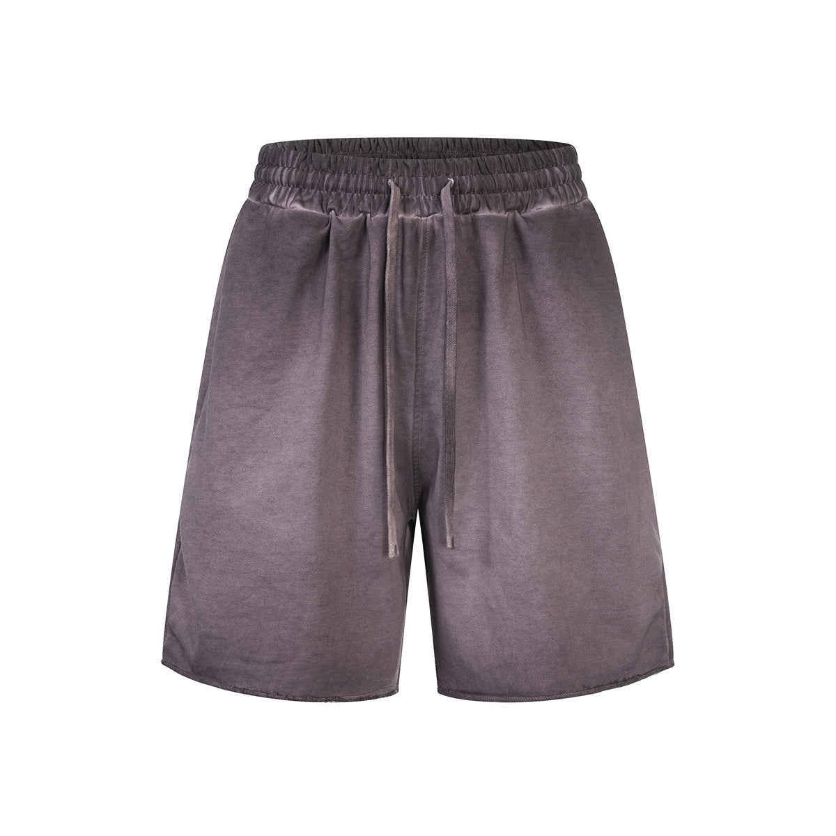 Reverse-Dyed Distressed Raw Edge Shorts