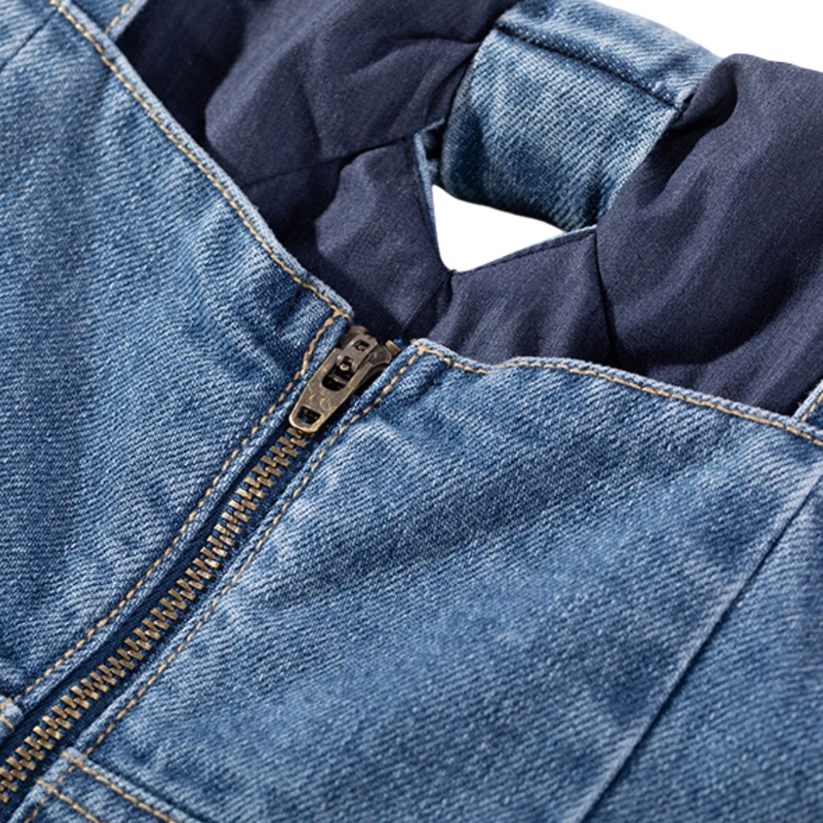 Women's Denim Bow Strappy Mini Dress