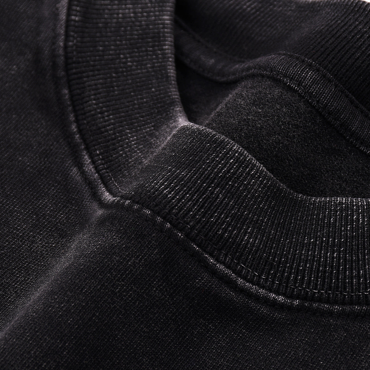 Stone Wash Crew Neck Sweatshirt 360gsm