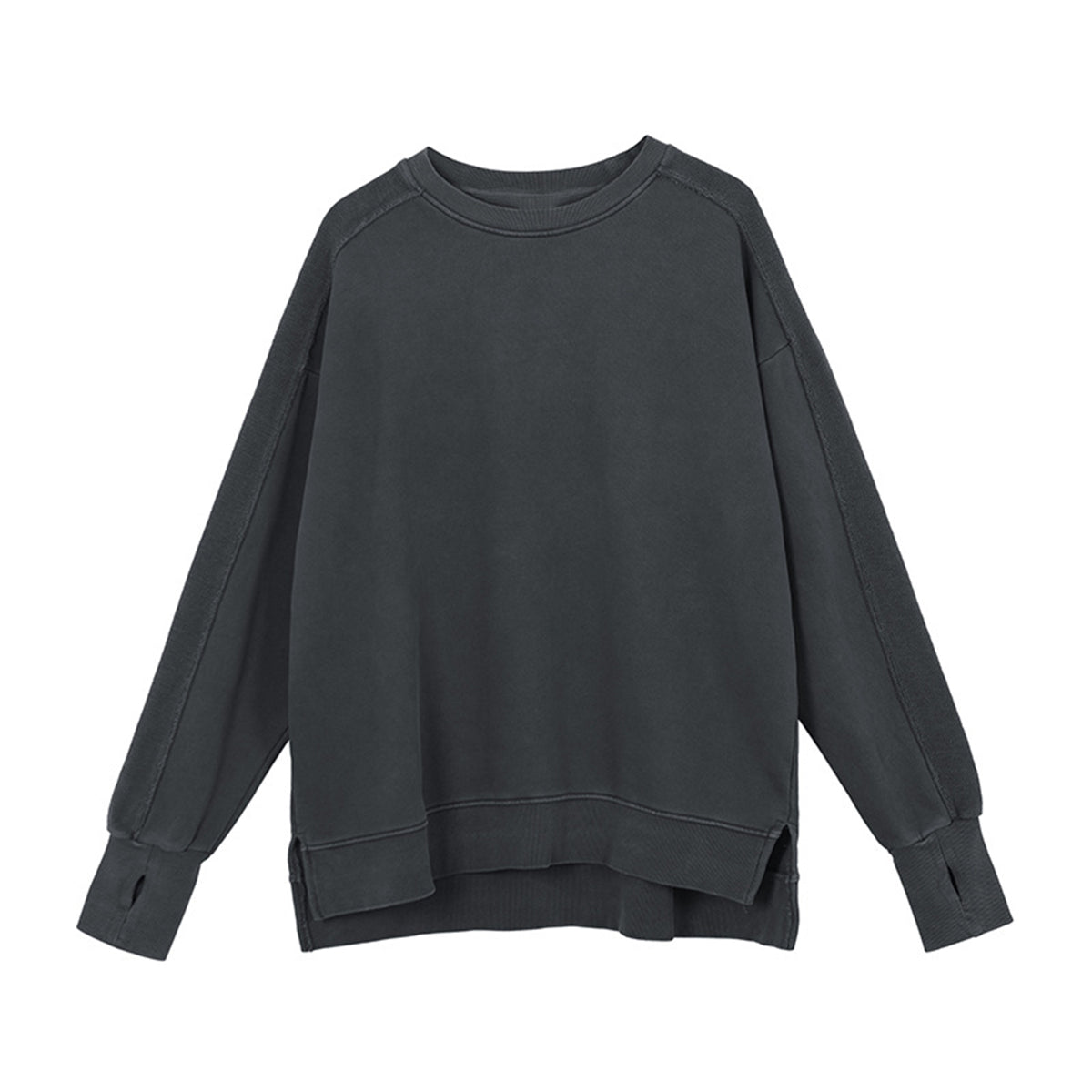 Vintage Washed Ninja Sleeve Split Hem Sweatshirt